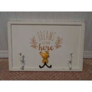 New Studio Decor 1pc white distressed wall hook decor 18 1/8"W 12"T MSRP $40